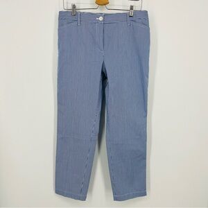 Talbots Petite 10 Blue Striped Stretch Cotton Chinos